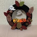   ちりめん細工・ハロウィンのリース(7)
