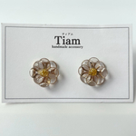 【ピアス/クリア】 『咲-さき-』　花 のピアス