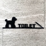  【送料無料】TOILETルームサインプレートトイプードル右向き 室名札 ルームプレート トイレ お手洗い トイレサイン ペット