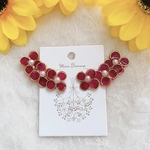 【SALE】お花イヤーカフ風耳飾り(red)