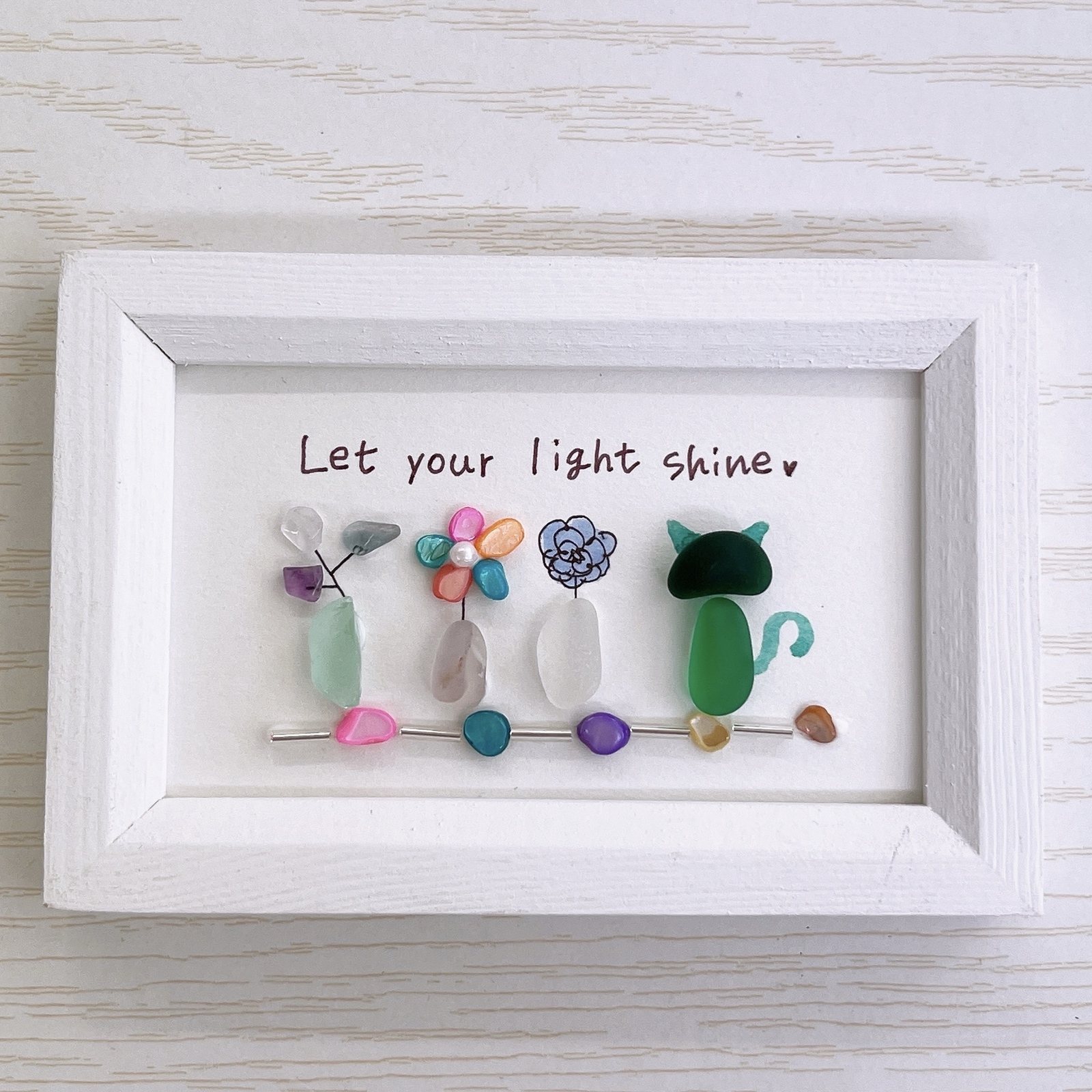 ⑥＊レインボームーン！＊シーグラスアート ⑥＊レインボームーン！＊シーグラスアート