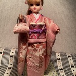 合わせの振袖。りかちやんも着られます