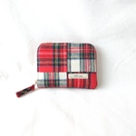 タータンパッチのハーフウォレット*Red＆White
