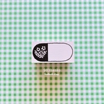 963hanko ラバースタンプ: レトロ花の楕円枠