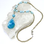 Larimar. 〜天然石ラリマーのロングネックレス〜