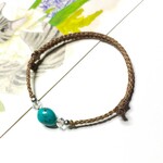 天然石コードブレスレット　ターコイズ・フリーシェイプ＆水晶　画像の品