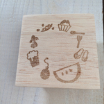 夏の思い出メモ枠＊風物詩はんこ