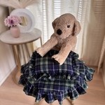 ＜緑＞フリルマットＬサイズ　起毛＜緑＞チェック