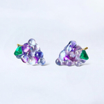 ぶどう　葡萄　巨峰　小ぶり　フルーツ　ミニチュア　レジン　金属アレルギー　アレルギー対応　サージカルステンレス　樹脂　チタン　ノンホール樹脂　ピアス/イヤリング　アクセサリー