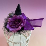 ハロウィンミニミニとんがり帽子(パープル薔薇) 