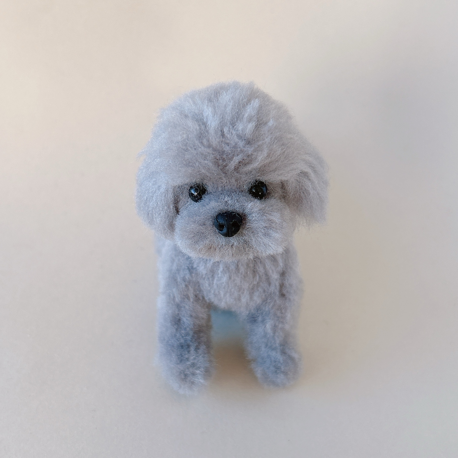 毛糸+羊毛フェルト トイプードル シルバー 毛糸+羊毛フェルト トイプードル シルバー