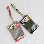 パスケース【ぎゅっと花畑 グレージュ・グリーン】