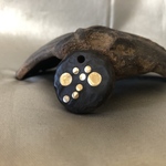 黒檀と真鍮のペンダントトップ (トンボ)