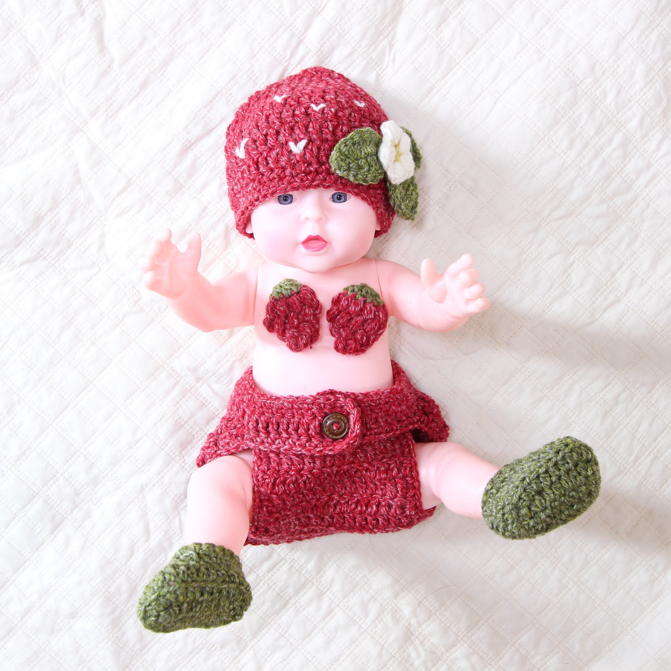【レア】キューピー ミニミニいちご コスチューム　ボールチェーン付　QP ♡苺♡ 0eecbd646a46d2d4e73da68eec8409