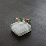 eihwaz111様専用　グリーントパーズ　フラワーCZラインリング　SILVER925　YG