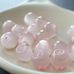 【40個/10㍉】【ba-b-213】❁キャッツアイ鈴丸ビーズ❁アイスピンク❁