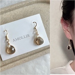 天然石ピアス ピアス ストーンピアス しずくピアス 真珠 ストーン 誕生石 シンプル イヤリング 樹脂ピアス サージカルステンレス グレー /しずく半貴石×淡水パールピアス