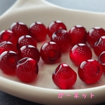 【40個/10㍉】【ba-b-229】❁キャッツアイ鈴丸ビーズ❁ガーネット❁