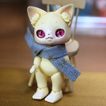 No.010 ミニドール猫（薄橙白）