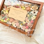 *･*ゲスト参加型結婚証明書　フローラルロゼ　結婚式演出　お花パーツで彩る　ブライダルアイテム　花　ナチュラル系結婚証明書　ドライフラワー　アーティフィシャルフラワー　アンティークピンク