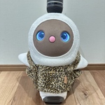 ラボット　動物柄オーバーオール　細かいヒョウ柄