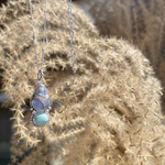 《silver925》  Mexican opal ✼ 2 stone necklace ❃