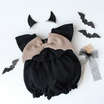 【8月中は超早割価格】 ハロウィンに♪【3点set】ぽこぽこダブルガーゼの小悪魔コス(ブラック)