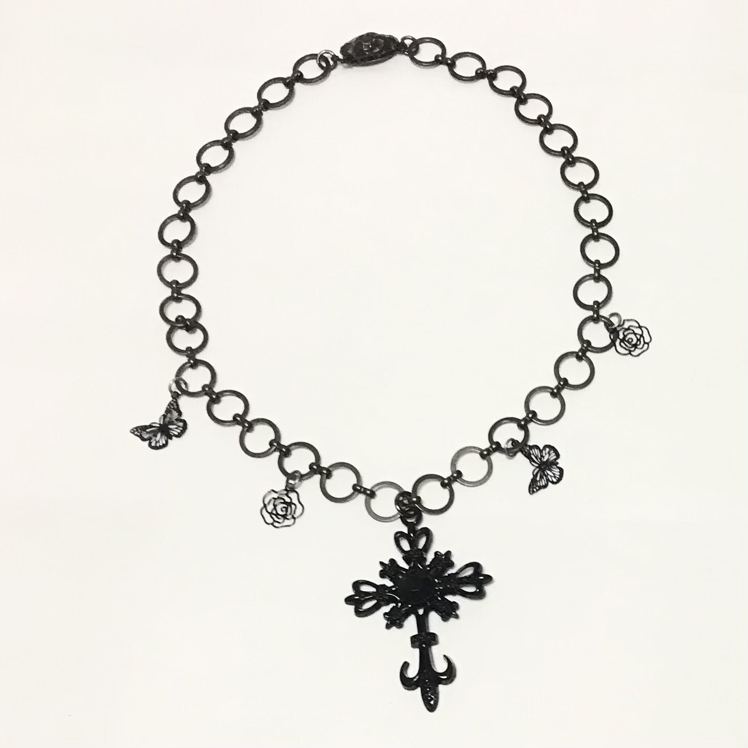 GOTHIC† ゴシック ブラッククロス 十字架 チョーカータイプ ネックレス 
