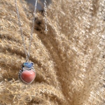 《silver925》  pink heart ✼ 2 stone necklace ❃