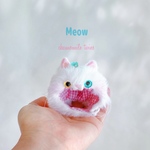 ホワイト猫プチヘルメット（ペルシャ猫）