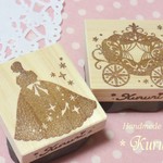 【受注制作】シンデレラ＆馬車の消しゴムはんこセット