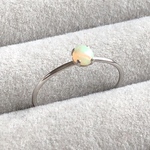 【OUTLET】訳あり品/天然石リング：オパール（カボション4㎜/シルバー/13号）