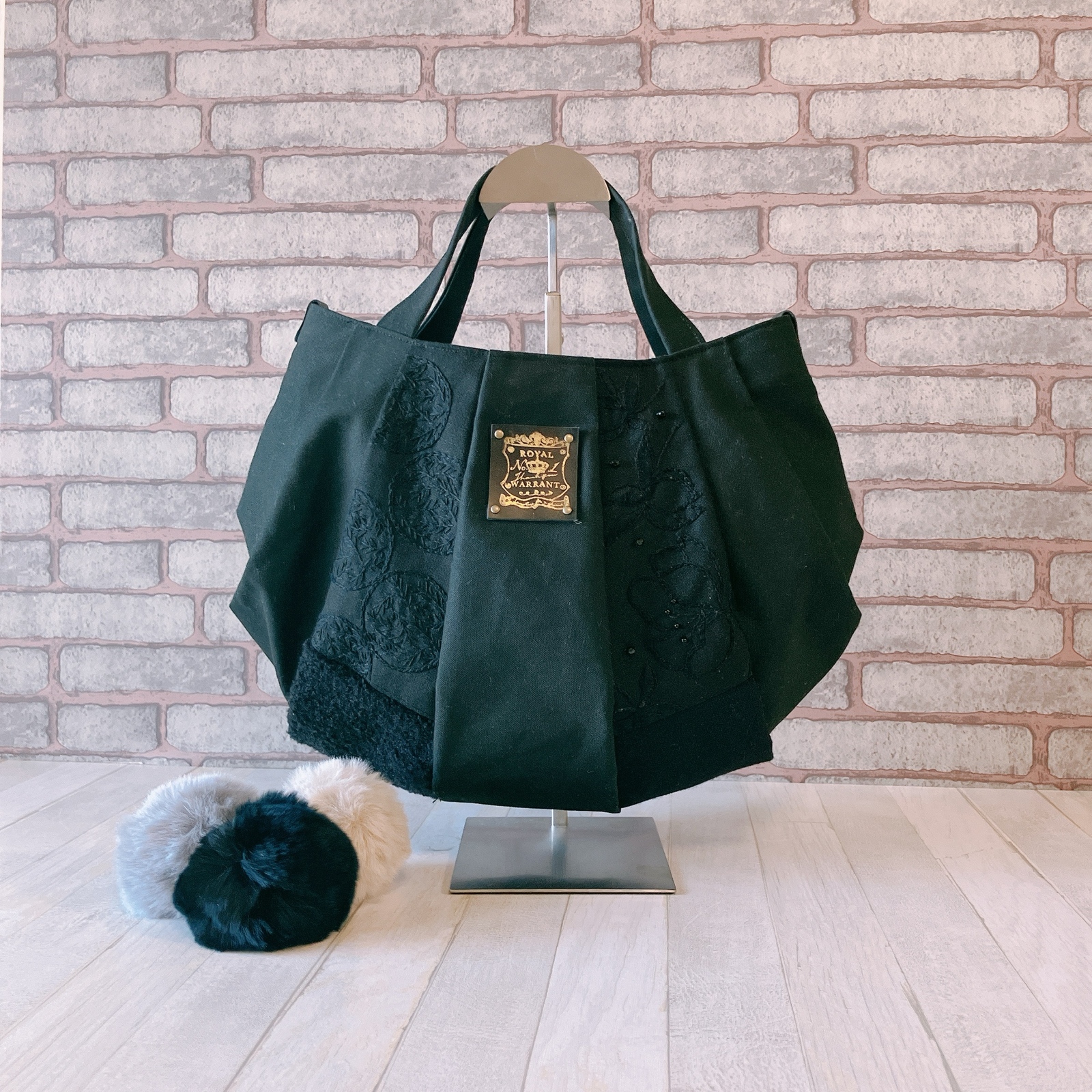受注製作＞ハンドメイド＊トートバッグ＊手刺繍+リネン+シルバー