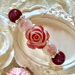 薔薇のバレッタ(グラデーションボルドー)