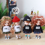 ②白T×グラデステッチあえておてて出さないロンＴ&マイクロミニスカ(カーキ×グラデステッチ) ミキマキちゃん