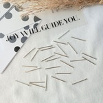 【70個】【25mm】【シルバー】メタルスティック　コネクターチャーム 2カン付き　つなぎパーツ　アクセサリーパーツ　ハンドメイド　MP116-2