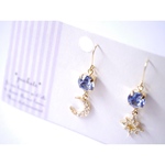 【再販】月と星のアシメントリーイヤリング/ピアス