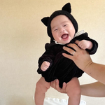《受注生産》黒猫ちゃんのベビーボンネット☆ハロウィン　新生児~2歳サイズ 　猫耳