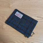 Harris Tweed ハリスツイード　&　チェコデザインビーズ　 中布内ポケット付き　A5サイズ　◆母子手帳ケース、お薬手帳ポーチにも♪　