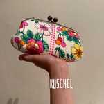 🍒チェリー柄ビンテージ生地＆お花模様⚫︎double face⚫︎親子がま口財布⚫︎長財布