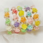 お花畑❀✿4点セット𓇬𓂂𓈒アクセサリー(キッズアクセサリー セット バラ ブレスレット イヤリング 指輪 ベビー ビーズ ゴム)
