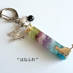*ねこと天然石*バッグチャーム*9 銀の蝶