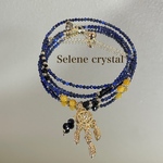 ラピスラズリ　スピネル　黄瑪瑙　3連ブレスレット　　　　天然石ブレスレット　Selene crystal