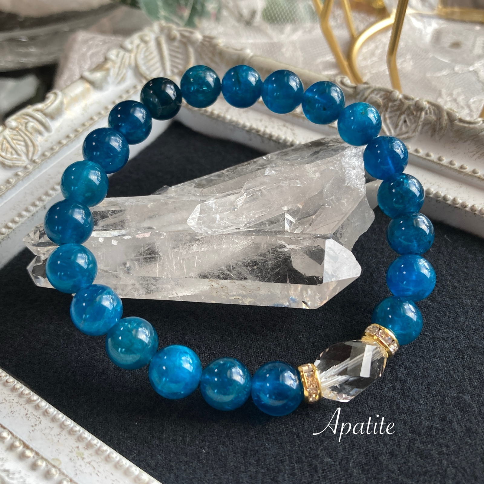 りんつ様 ハンドメイドブレスレット アパタイト～バカンス～ アパタイトブレスレット 6mm(APATITE): 『岩座(いわくら