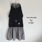 ★パーカーワンピース★ブラック×ヒッコリーデニムＳＫ