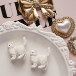 《リピーター様優先》再販【リペアお直し】しろねこちゃん立体パーツ・デコパーツ/2個