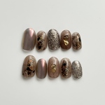 brown nuance  nail  *ﾌﾞﾗｳﾝﾈｲﾙ,ﾆｭｱﾝｽﾈｲﾙ,秋ネイル,ﾗﾒﾈｲﾙ,箔,ｺﾞｰﾙﾄﾞﾈｲﾙ