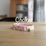 猫首輪《チョーカー》リバティ ティリー  ピンク