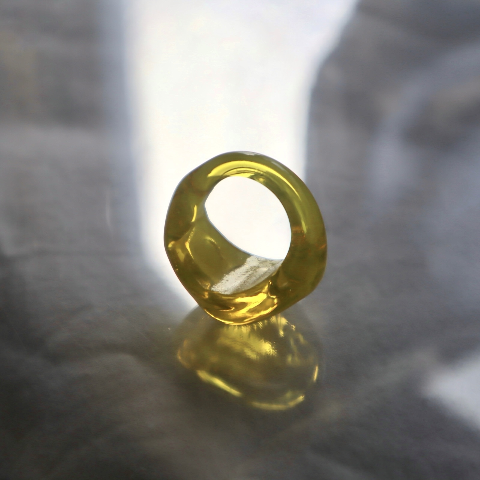 yellow ガラス リング glass ring - MATSUKAWA | minne 国内最大
