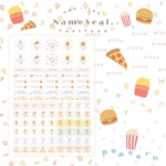 ＼🍔ファーストフード🍕／【カット済み】アイロンいらず お名前シール アイロン不要 名前シール